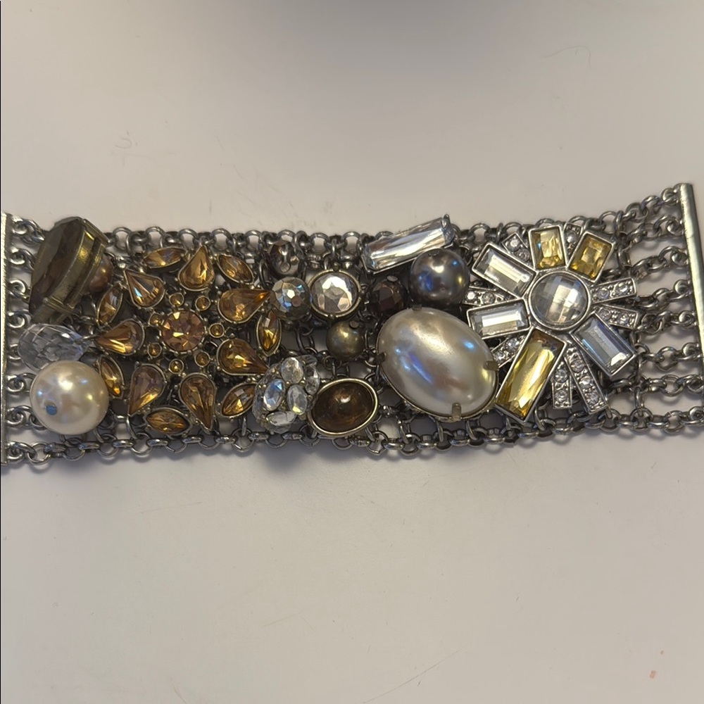 Gorgeous Silver and Gold Gemstone Bracelet